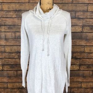 Akini Small Heathered Oatmeal Cowl Tunic Sweater